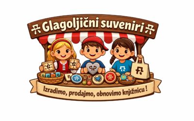 Prodajna izložba glagoljičnih suvenira ispred Ribole